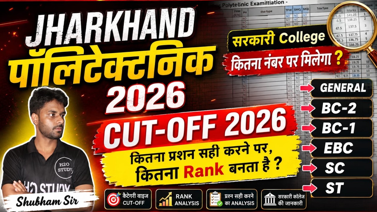 Jharkhand Polytechnic Cutoff 2026 | What will be the Jharkhand Polytechnic Exam 2026 cutoff? | H2...