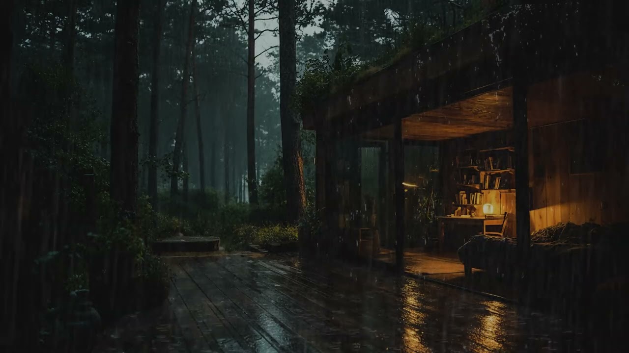 Midnight Forest Rainfall 🌧️ Deep Sleep, Insomnia Relief & Relaxing White Noise for Calm Nights