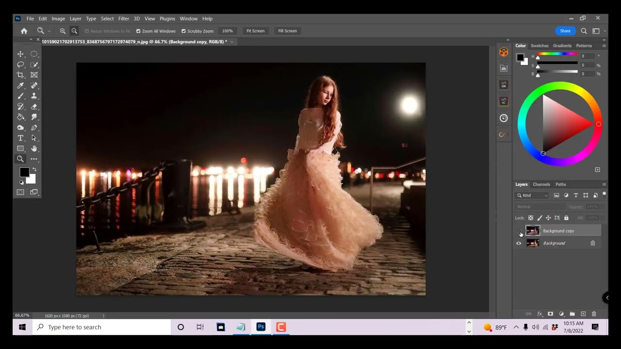 Adding a lighting effects filter in photoshop