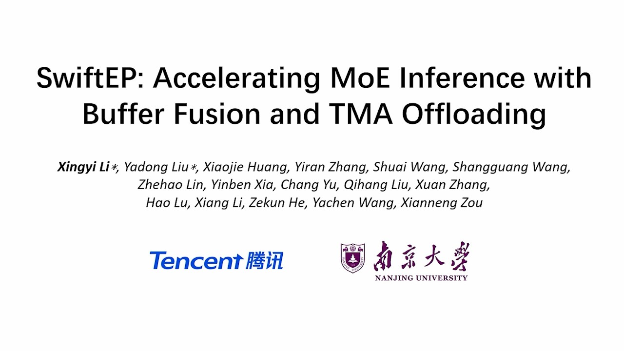 NSDI '26 - SwiftEP: Accelerating MoE Inference with Buffer Fusion and TMA Offloading