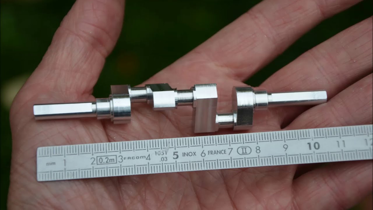 Fabrication d'un vilebrequin de mini-moteur V6 - Home made V6 model engine crankshaft