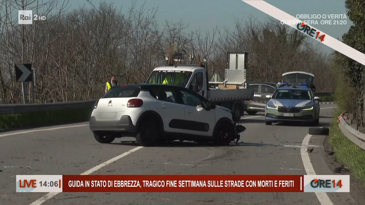 Guida in stato di ebbrezza, tragico weekend sulle strade con morti e feriti - Ore 14 del 31/03/2025