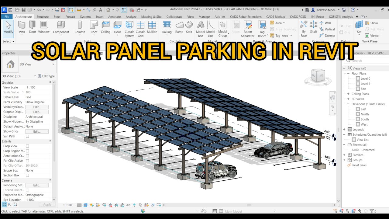 Solar Panel Parking in Revit.