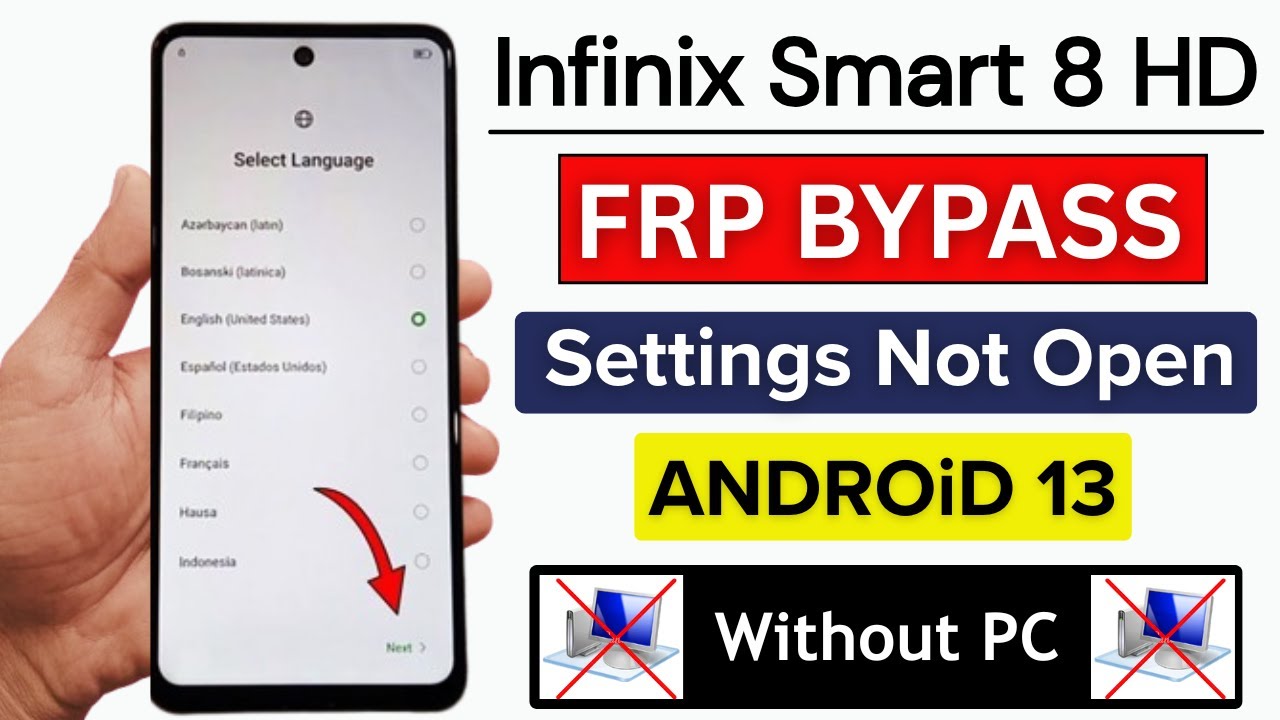 Infinix Smart 8 HD Google/Frp Bypass Android 13 | Setting Not Open | Palm Store Not Working - 2025