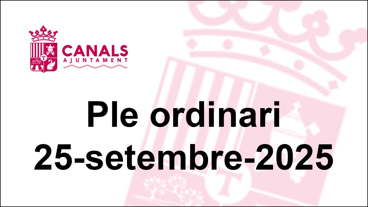 Ple Ordinari del 25 de setembre de 2025