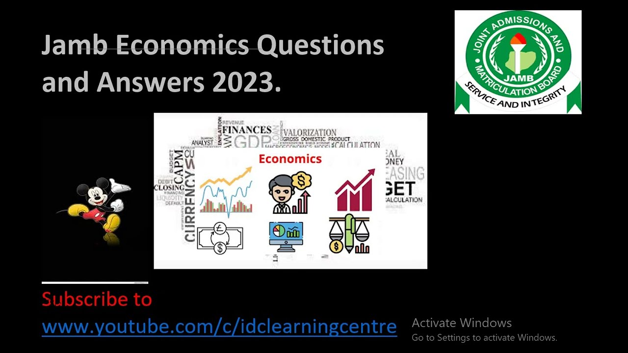 Jamb Economics Past Questions and Answers 2023 Prep.
