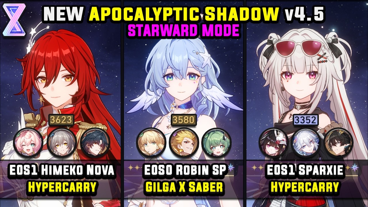 E0 Himeko Nova & E0 Robin Summeretto & E0 Sparxie (4 Star) Apocalyptic Shadow - Starward Mode 4.5