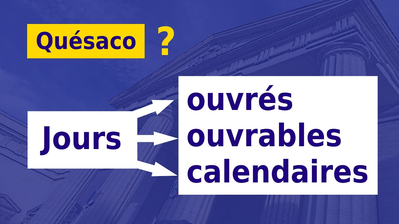JOUR OUVRÉ - JOUR OUVRABLE - JOUR CALENDAIRE