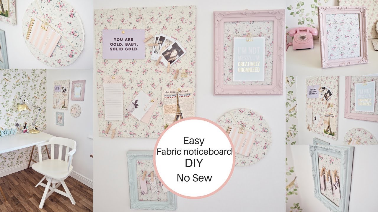 How to make a fabric noticeboard, No sew, easy DIY