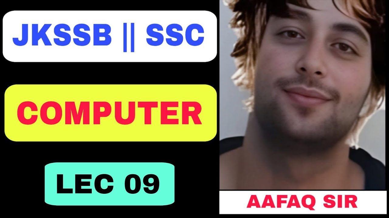 JKSSB (09) COMPUTER COMPONENTS , INPUT & OUTPUT DEVICES by AAFAQ SIR - SSC - RAILWAY - BANKING