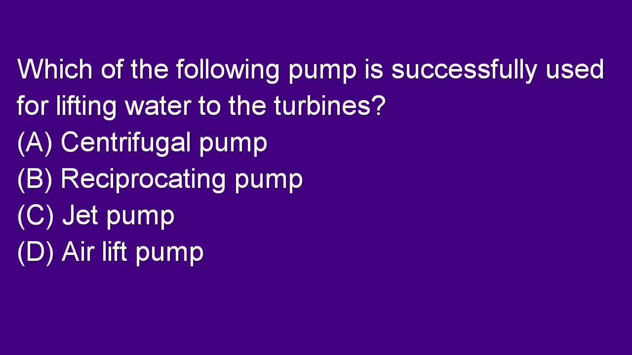 PUMP mcq