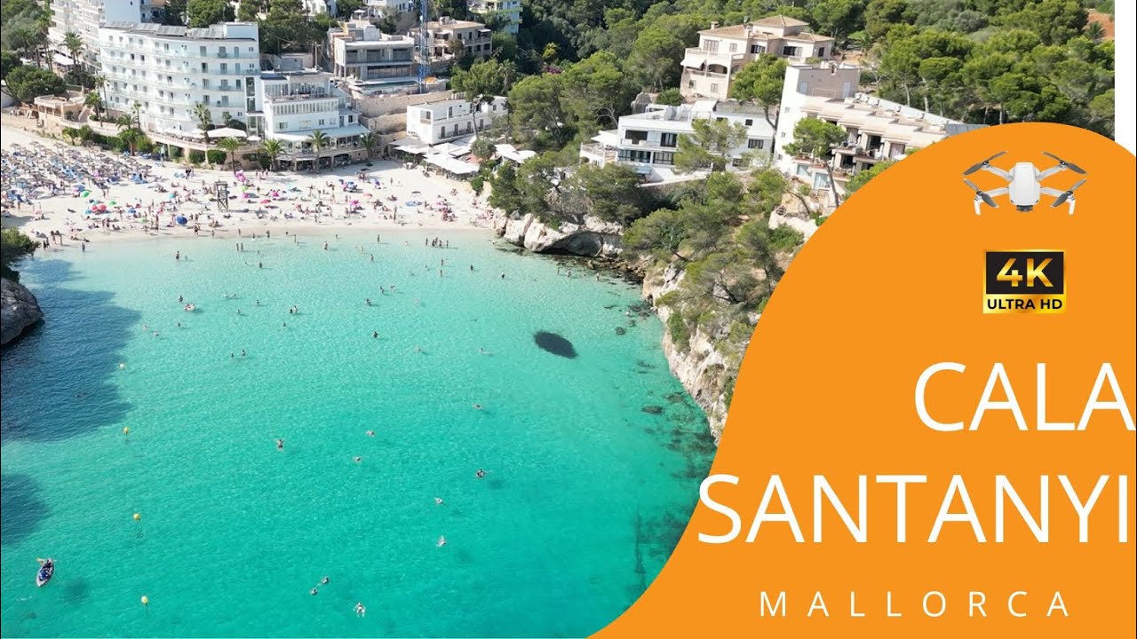 Cala Santanyi - Llombards Mallorca Strand - Es Pontas Felsen  4K DJI Mini 3Pro Drohnen Video