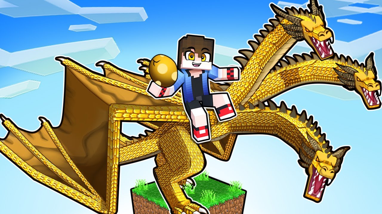 JOGANDO com KING GHIDORAH de GODZILLA em APENAS UM BLOCO no Minecraft