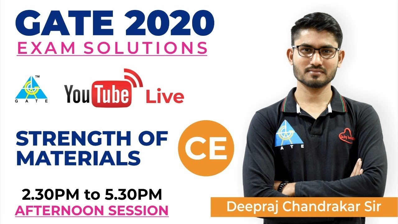 GATE 2020 CE |Afternoon Session | SOM By Deepraj SIR | Live Session