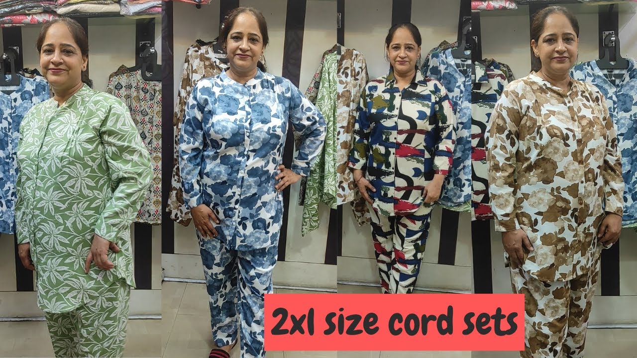 Smart looking printed cord sets for 2xl size woman in rayon fabric extremely good for summers.