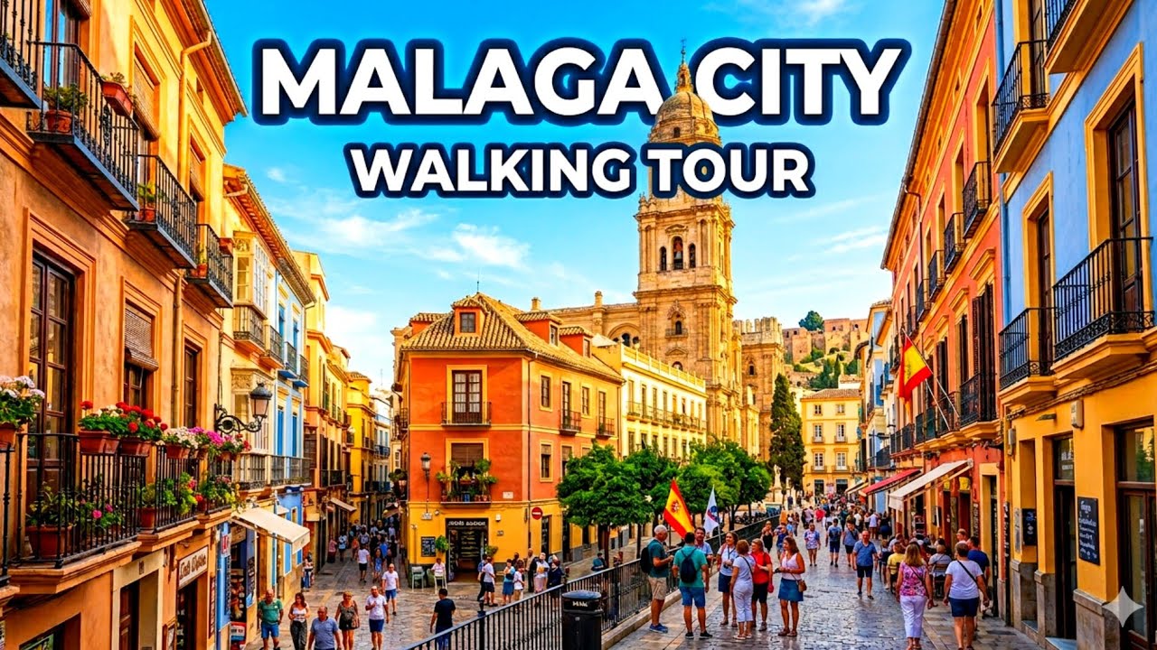 Malaga Spain 🇪🇸 Sunny City Walking Tour 4K | Costa del Sol