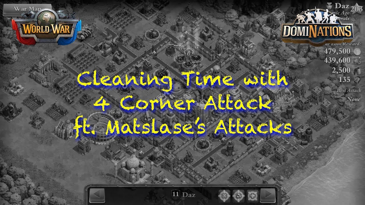 DomiNations Attack vs Daz | L203 | Elite Generals | Cleaning Up ft. Matslase's Attacks | 2018.03.18