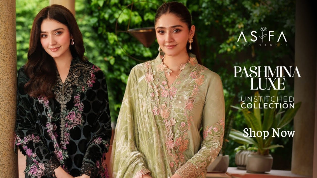Asifa n Nabeel Pashmina Luxury Winter Collection 2025 |  Nureh Maya Linen Jacquard Collection '25