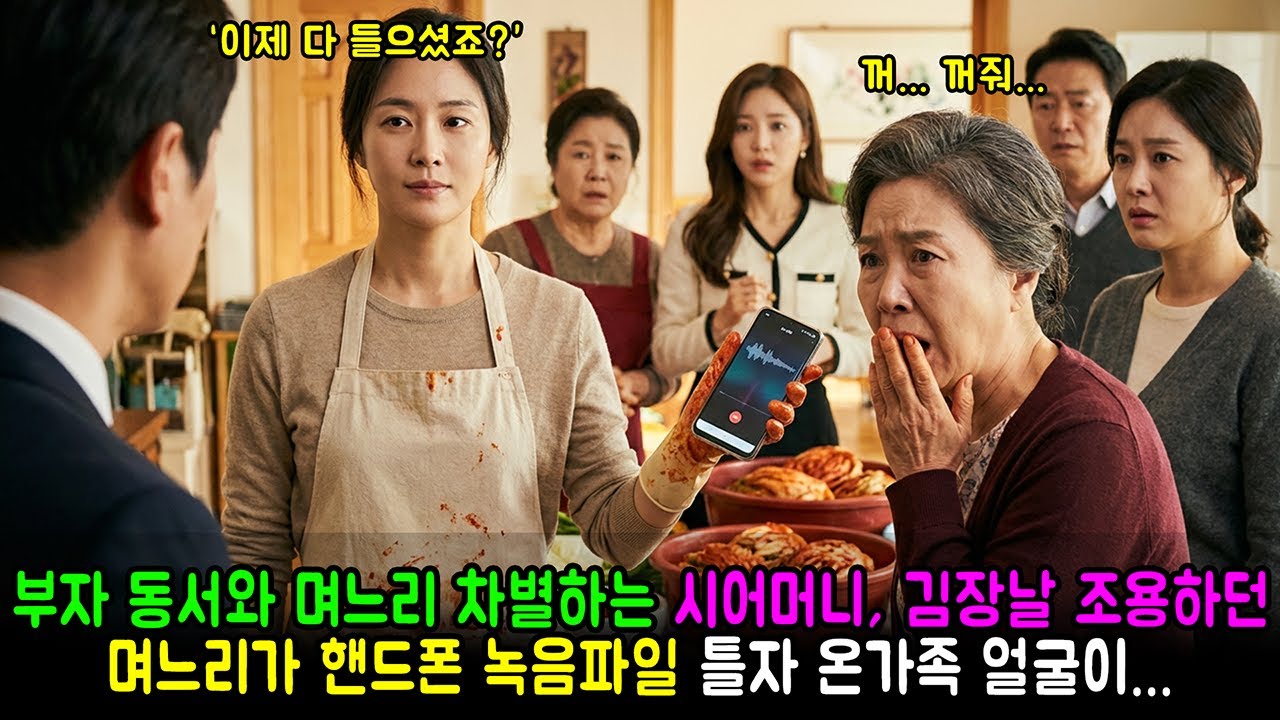 부자 동서와 며느리 차별하는 시어머니, 김장날 조용하던 며느리가 핸드폰 녹음파일 틀자 온가족 얼굴이...사이다 | 반전사연 | 고부갈등 | 통쾌한 복수