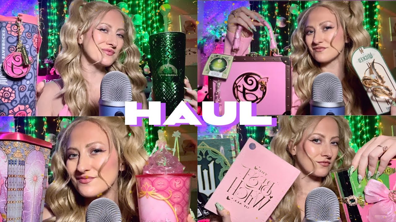 ASMR | Giant Wicked Movie Merch Haul 💖🫧 Makeup, Accessories, Purses, Cups, & More!