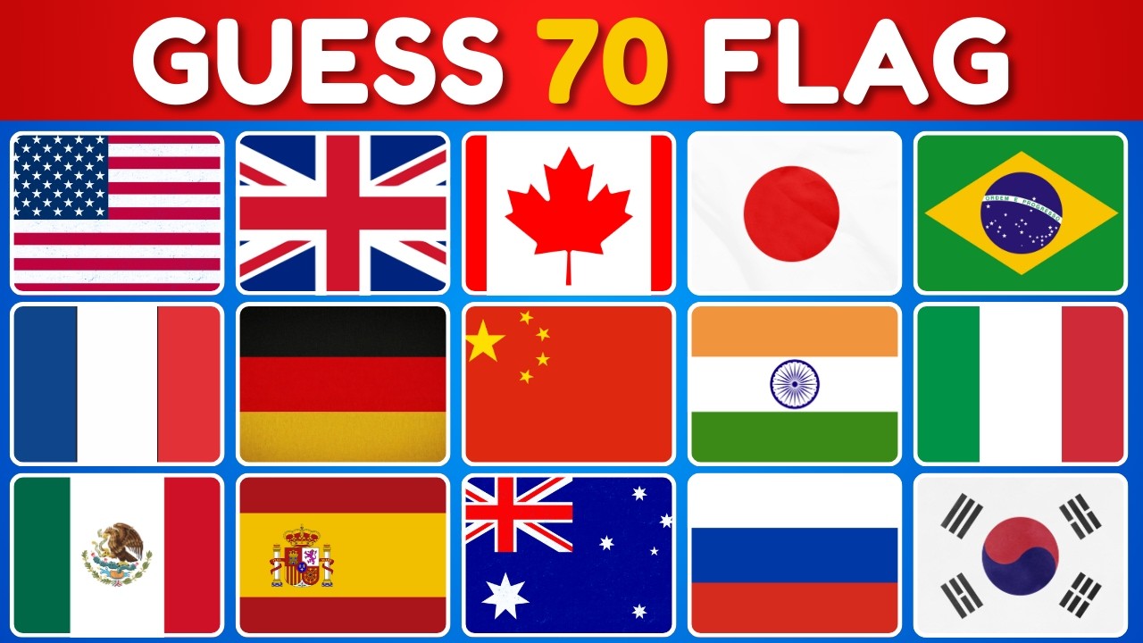 Guess 70 Flags of the world 🚩| Guess The Flag Quiz 2026