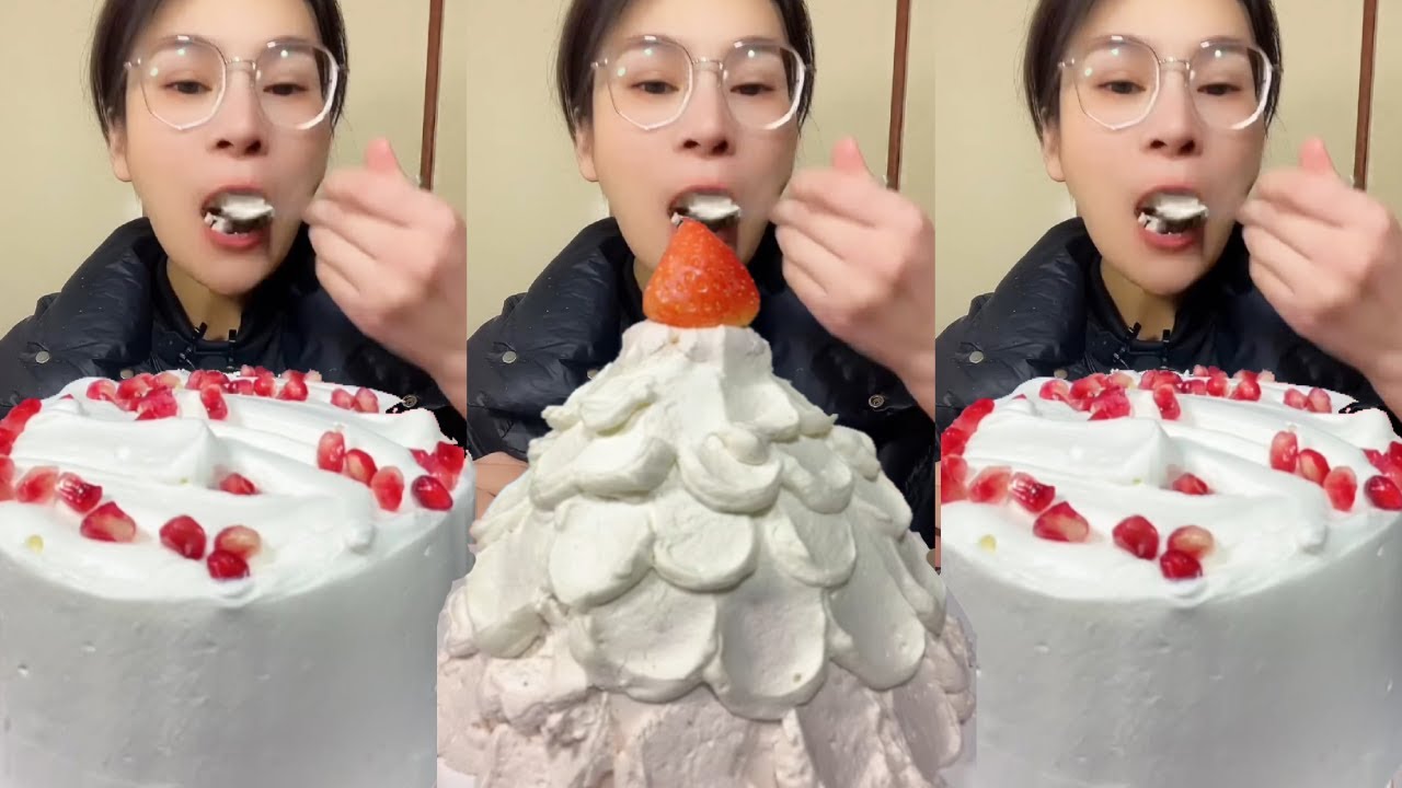 Asmr🍰Eating Delicious Cream Cake🍰 (Soft And Waxy Sound) 크림丨먹방丨Mukbang丨Satisfying丨Eatingsh