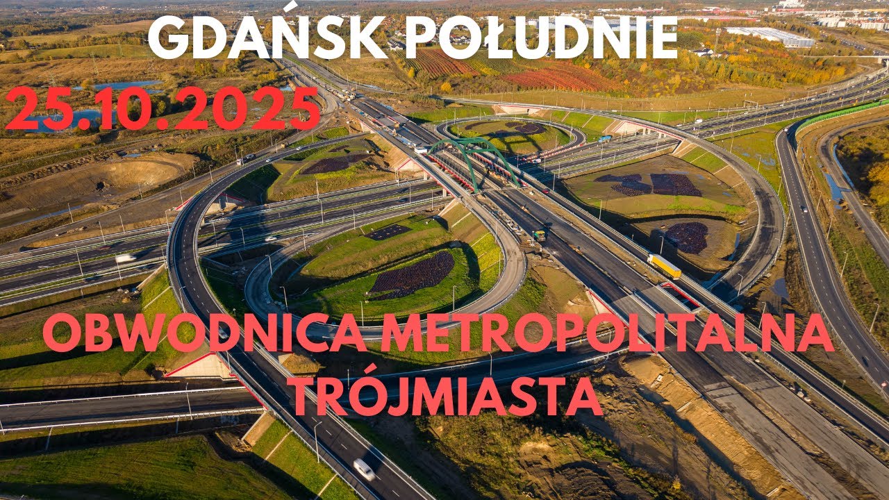 Obwodnica Metropolitalna Tr&oacute;jmiasta - Gdańsk Południe 25.10.2025 | 4K | Dji Air3s | dron