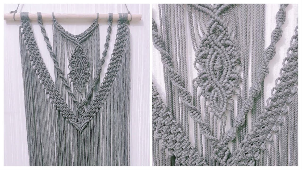 DIY Macrame Wall Hanging for beginners, free macrame pattern by TNARTNCRAFTS