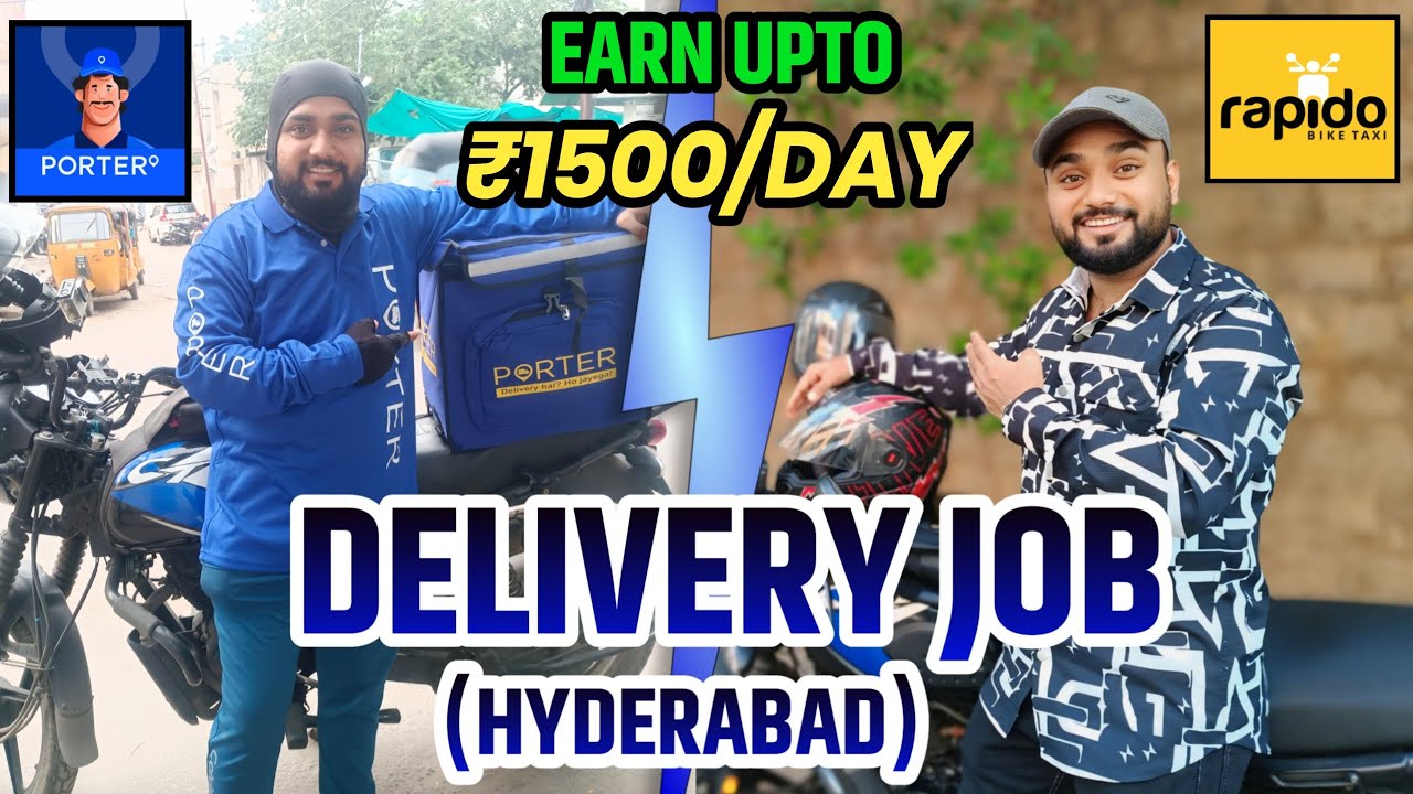 Porter+Rapido Full Day Live Earnings🤑 Delivery Boy Job in Hyderabad #deliveryjob #vlog #delivery