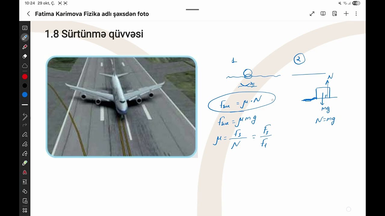 8-ci sinif fizika. Mövzu izahı 1.8 Sürtünmə qüvvəsi