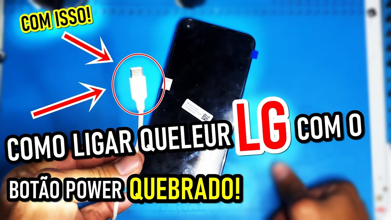 COMO LIGAR CELULAR LG DE BATERIA INTERNA COM O BOTÃO POWER QUEBRADO. MUITO SIMPLES!