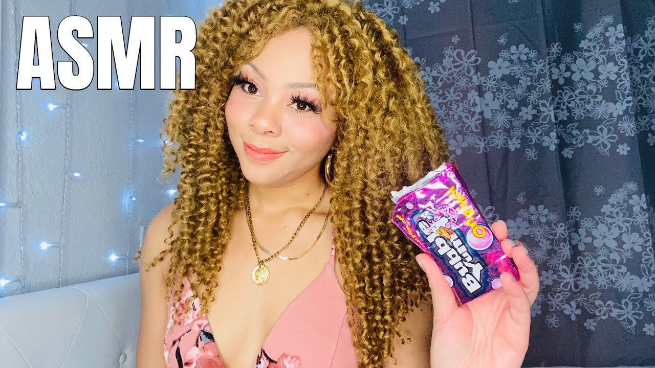 ASMR GUM CHEWING, HAND FLUTTERS, HEAVY BREATHING Serina ASMR