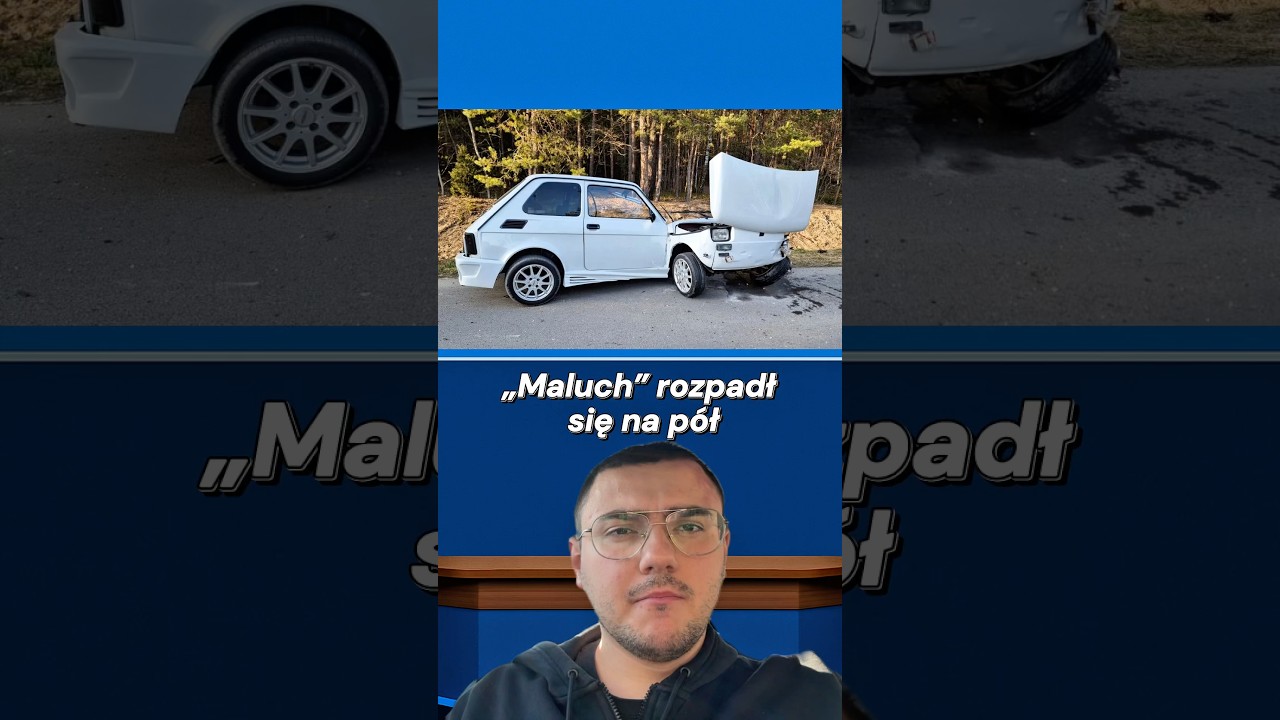 Maluch rozpadł się na p&oacute;ł po zderzeniu w powiecie biłgorajskim
