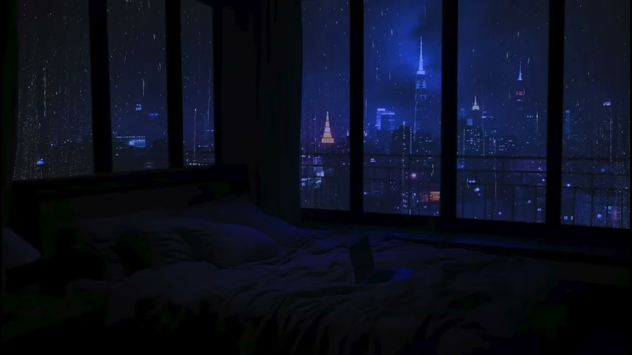 Rainy Apartment Night 🌧️ Relax, Sleep, & Melt Stress Away