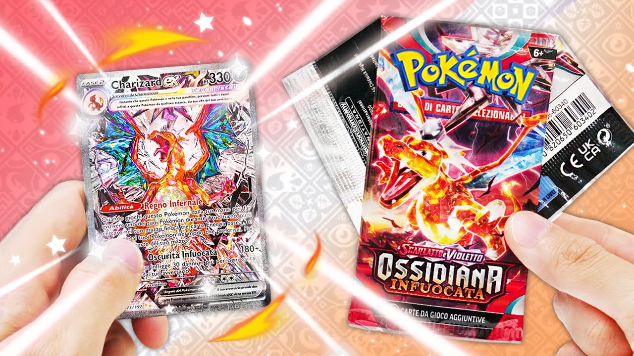 FINALMENTE CHARIZARD-ex TERACRISTAL ALTERNATIVE ART!!! - Apro 15 Bustine Pokemon Ossidiana Infuocata