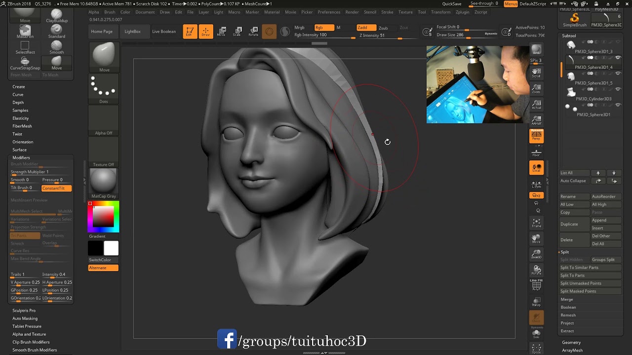 Tuhoc3D - Hướng dẫn dùng cọ Curve trong Zbrush