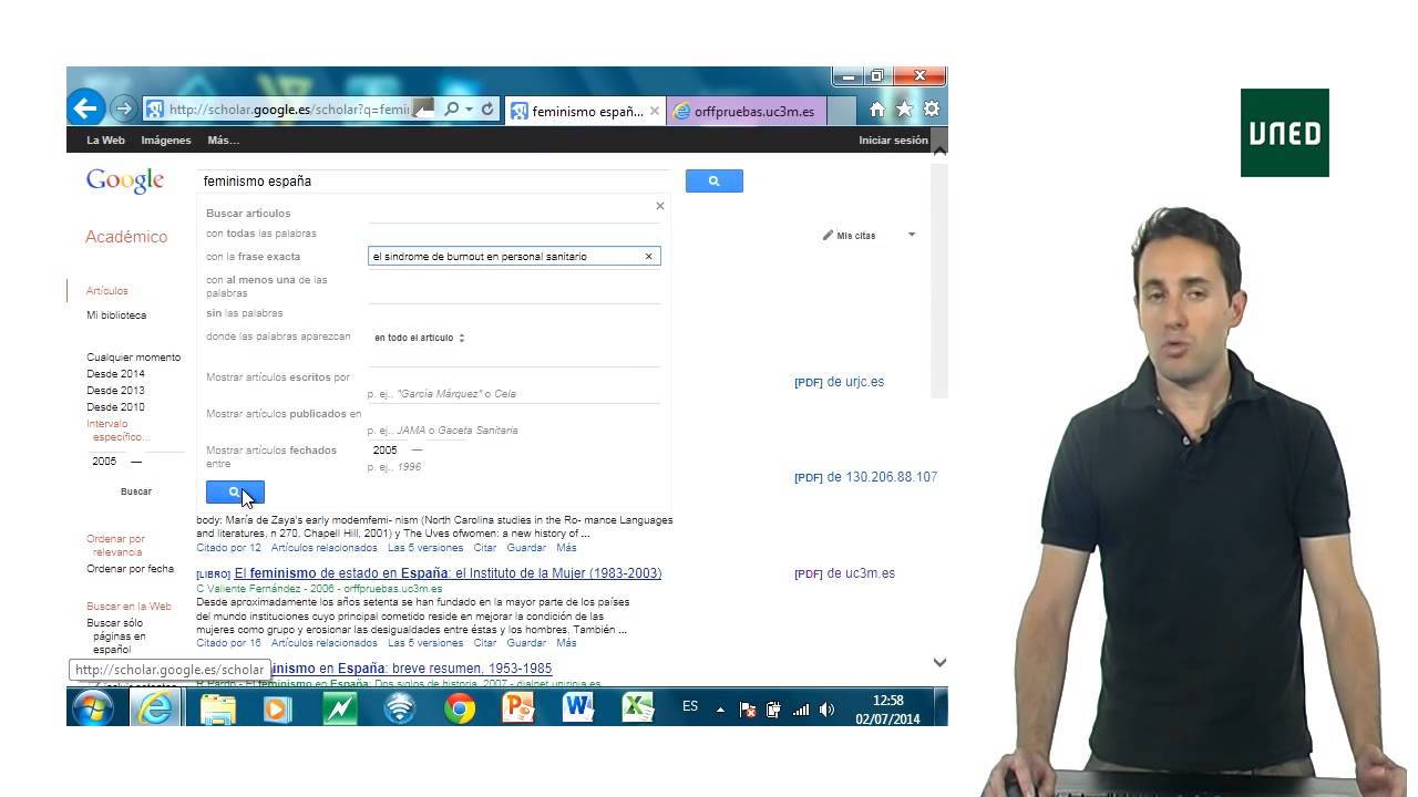 B&uacute;squeda de informaci&oacute;n en Google Acad&eacute;mico