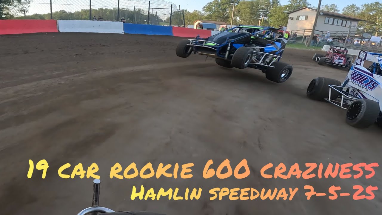 Rookie wingless 600 micro sprints Hamlin speedway 7-5-25 17th to 4th in the feature!