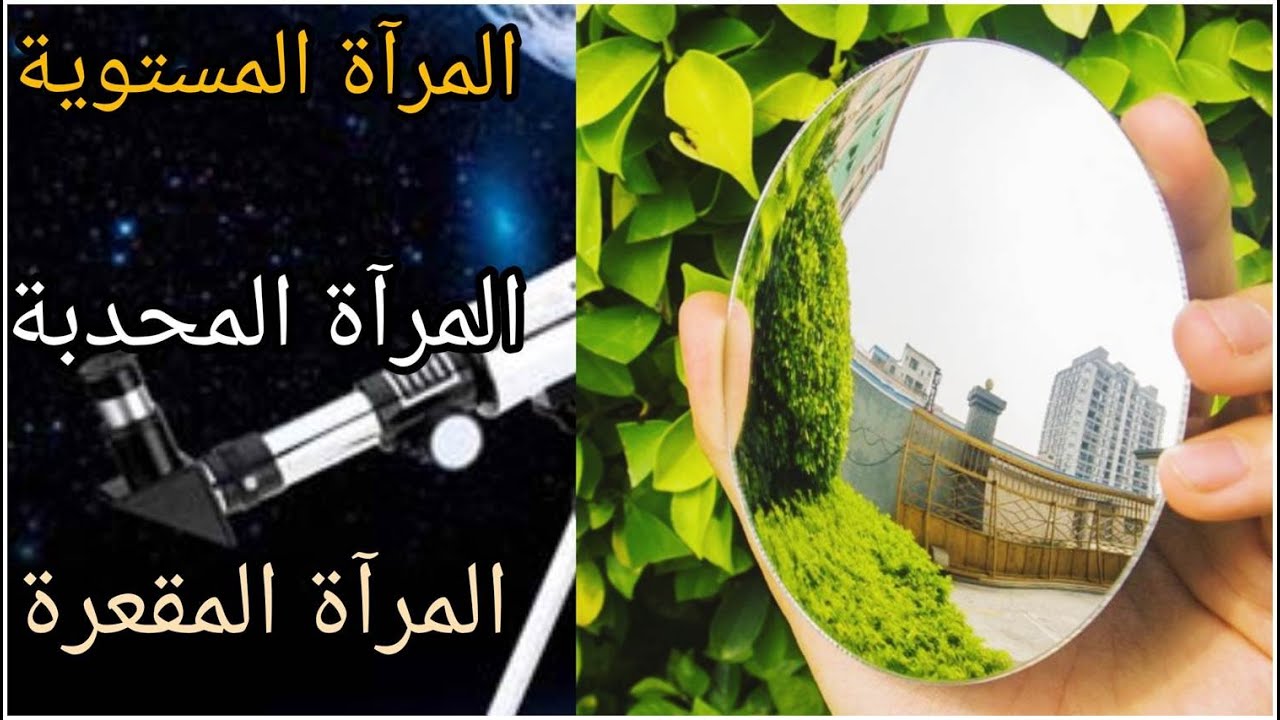 الفرق بين المرآة المستوية والمحدبة والمقعرة ( أنواع المرآيــــا )