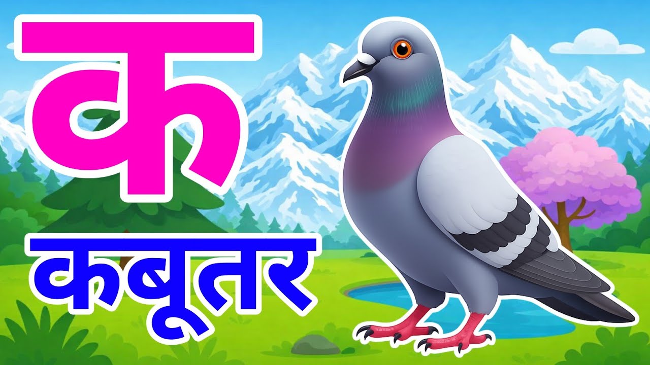 क से कबूतर, अ से अनार a se anaar k se kabutar I Hindi varnmala I ABCD क से कबूतर अ से अनर, for kids