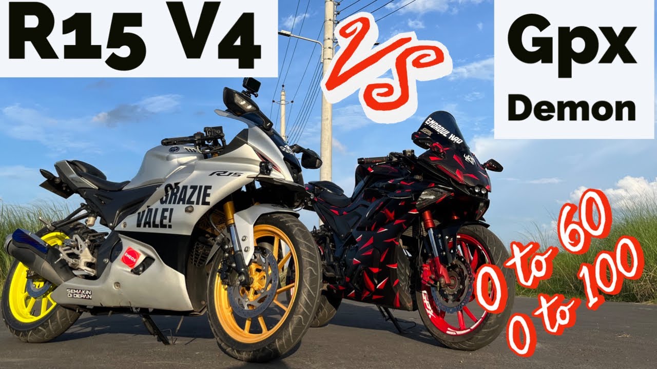 GPX Demon GR 165RR vs Yamaha R15 V4 | Speed Battle | 0 to 60 | 0 to 100 |