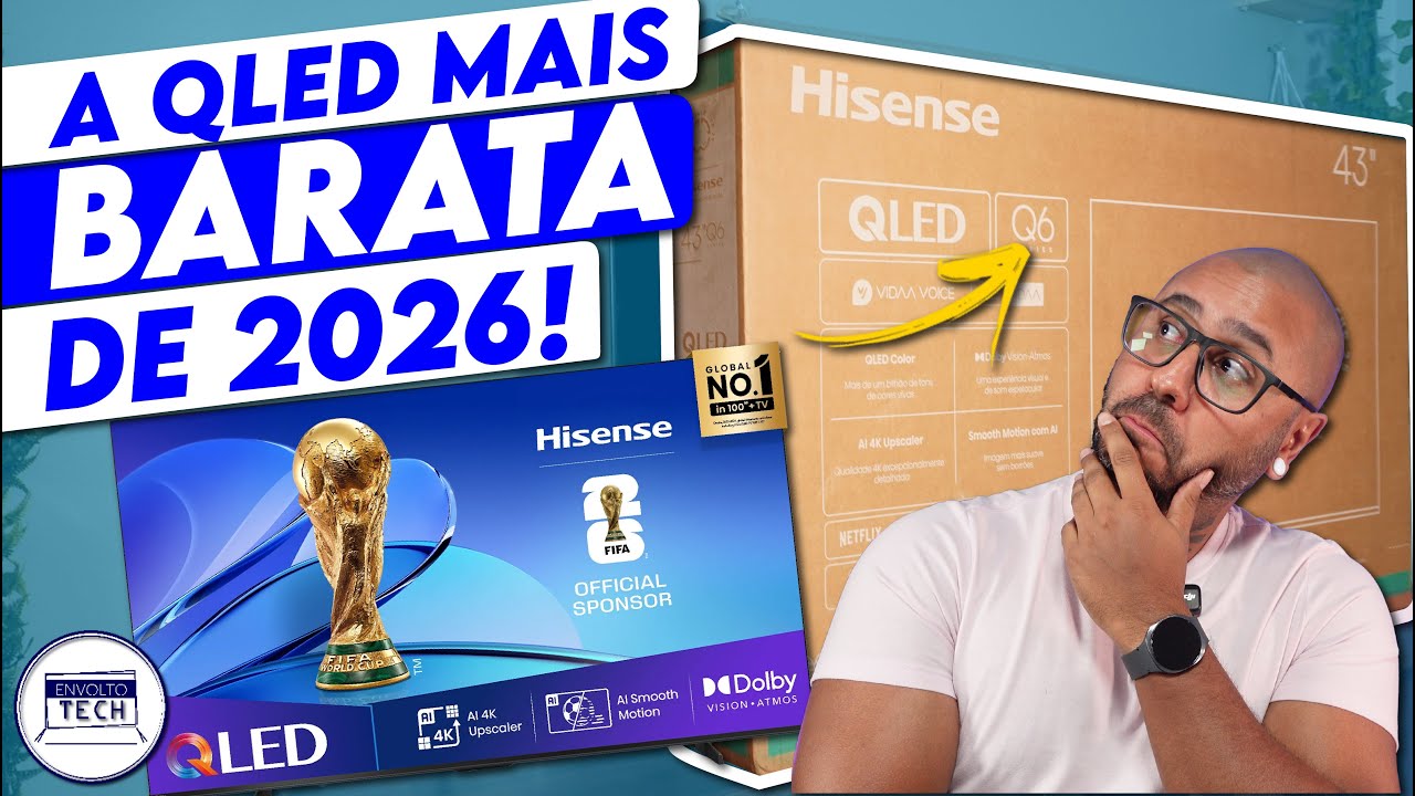 Unboxing e testes da nova TV Q6Q QLED da Hisense! Dolby Vision/Atmos e MUITO MAIS!