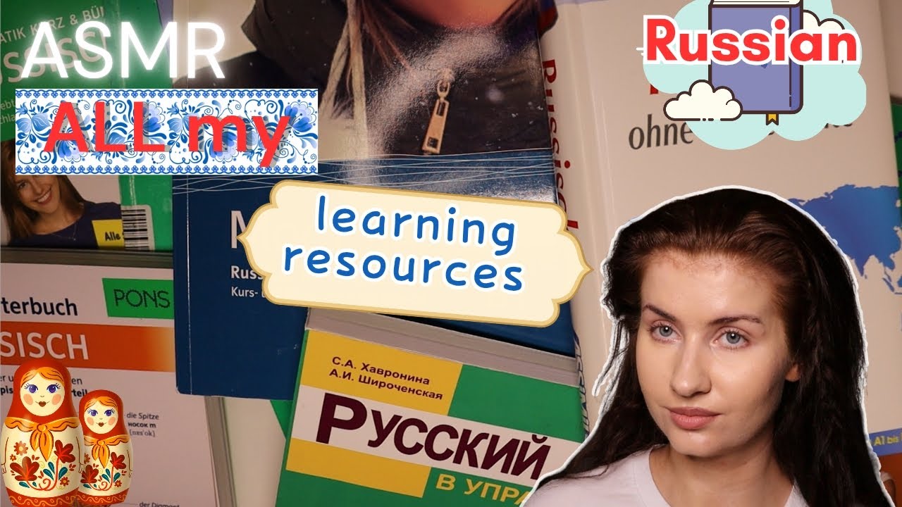 ASMR My RUSSIAN Learning Resources (soft spoken) book haul, show & tell 