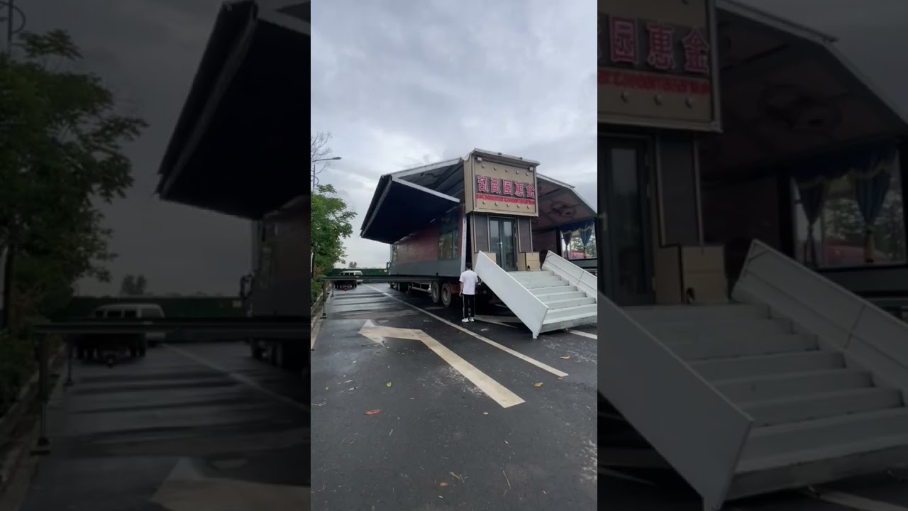 Telescopic folding camper truck