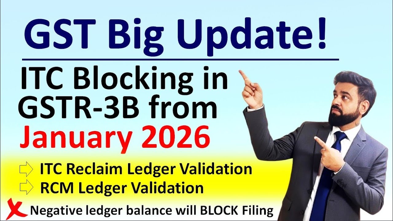 GST Big Update 2026 | ITC Blocking in GSTR-3B from January 2026 | Ledger Validation Explained
