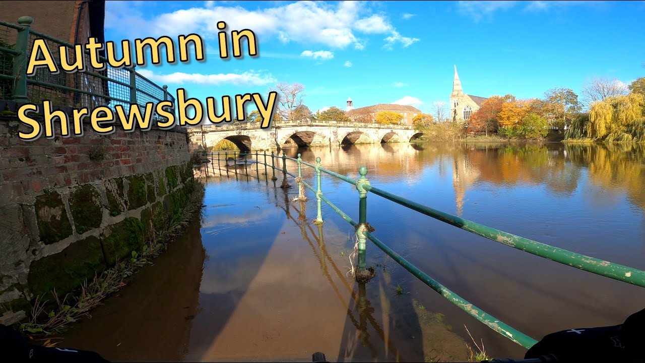 Autumn ride through Shrewsbury - Houses | Flooding | Market | Dogs