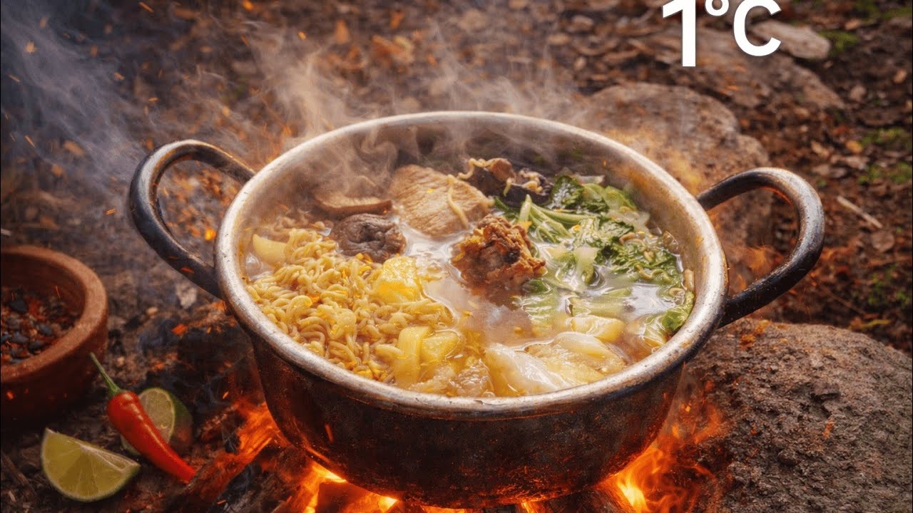 A warm and comforting hot pot meal in the freezing/ASMR
