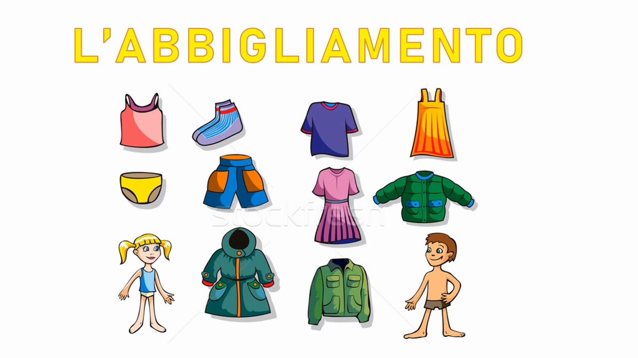 roupas e acessórios em Italiano