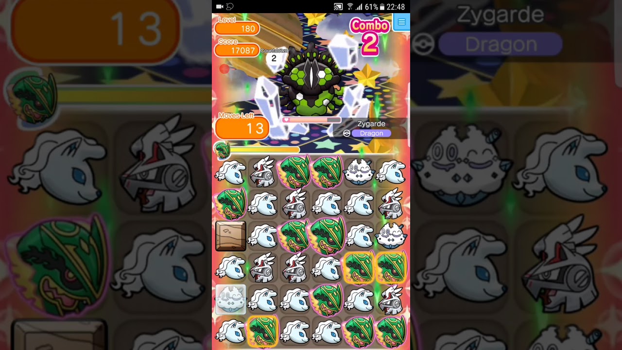 Pokemon Shuffle Mobile Zygarde 50% Forme Escalation Battle Stage 180 ポケとる スマホ版 (26/09/2017)