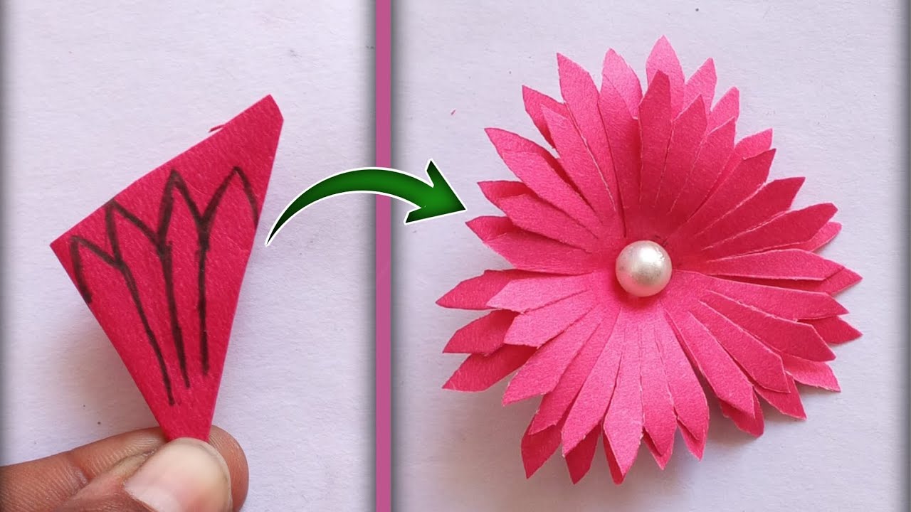 How to make a paper flower step wise | Diy Easy paper flower  | Easy Crafts | Cute paper flower 
